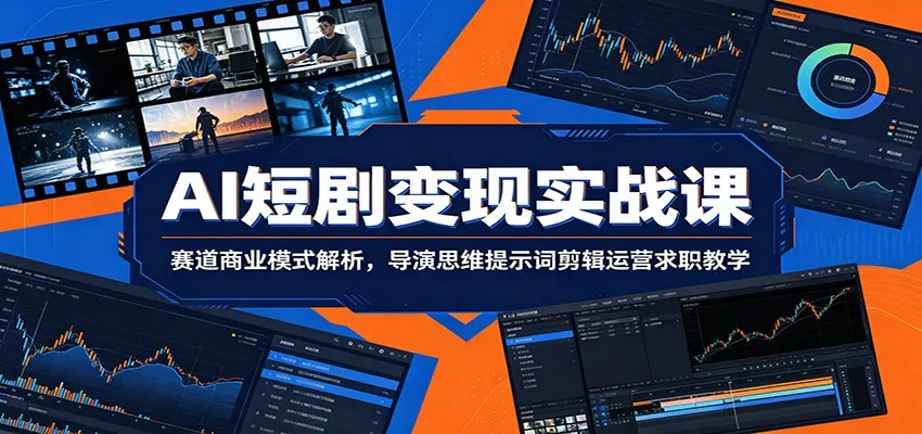 AI短剧变现实战课：赛道商业模式解析，导演思维提示词剪辑运营求职教学-小优资源网