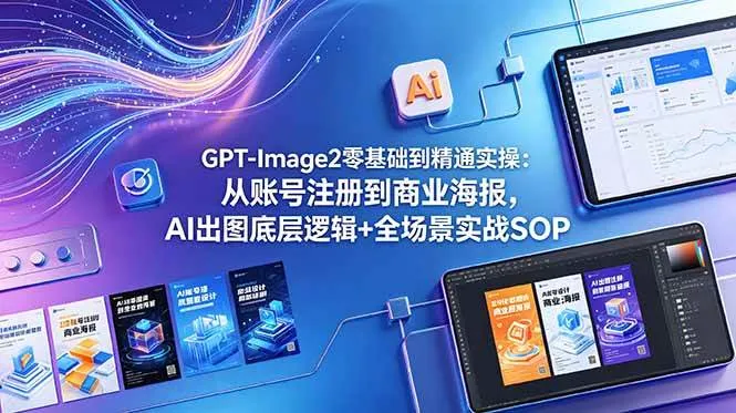（18835期）GPT-Image2零基础到精通实操：从账号注册到商业海报，AI出图底层逻辑+全场景实战SOP-小优资源网