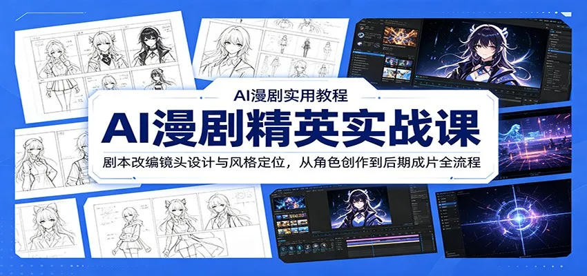 AI漫剧精英实战课:剧本改编镜头设计与风格定位,从角色创作到后期成片全流程-小优资源网