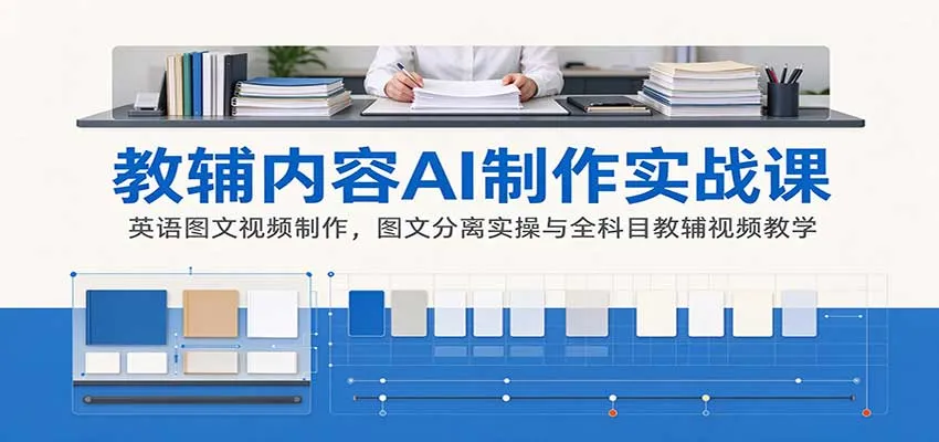 AI制作教辅内容实战课：英语图文视频制作，图文分离实操与全科目教辅视频教学-小优资源网