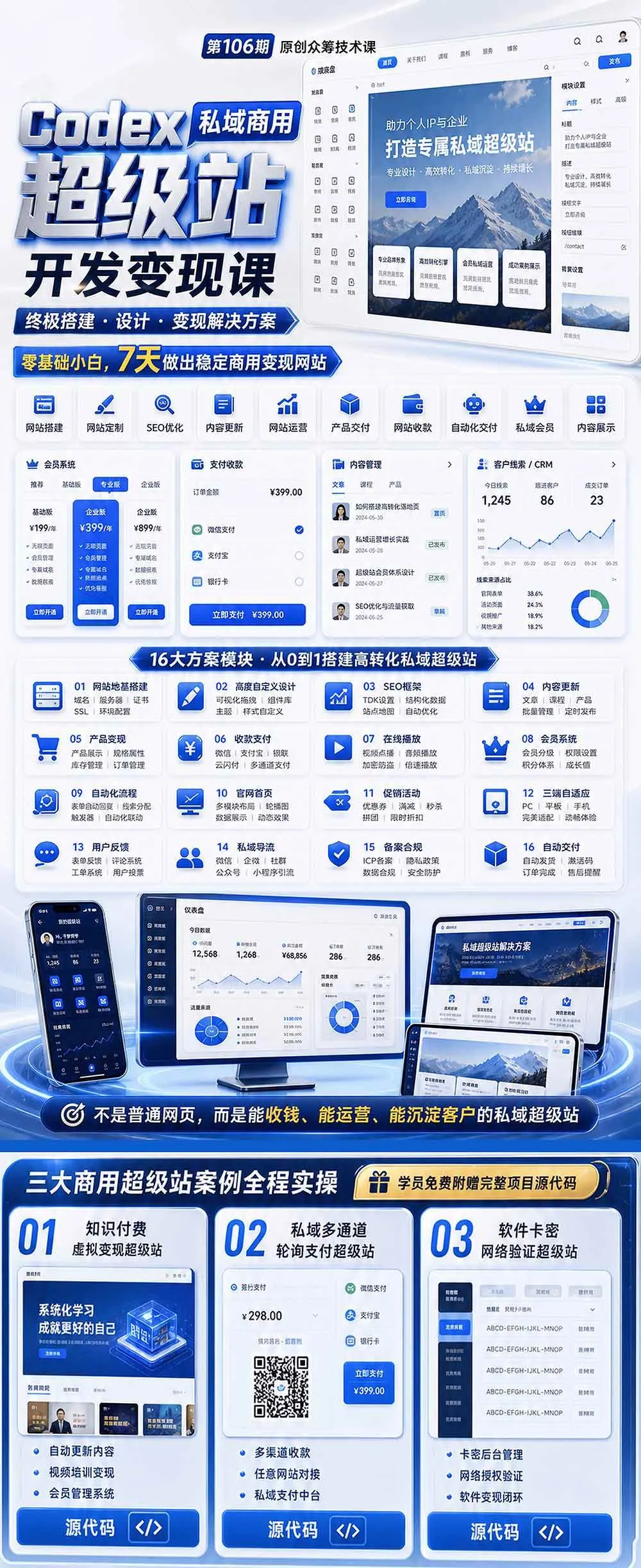 （19087期）Codex私域商用超级站Ai开发变现课106期-更新：不是普通网站，而是能收钱，能运营，能沉淀客户的私域超级站