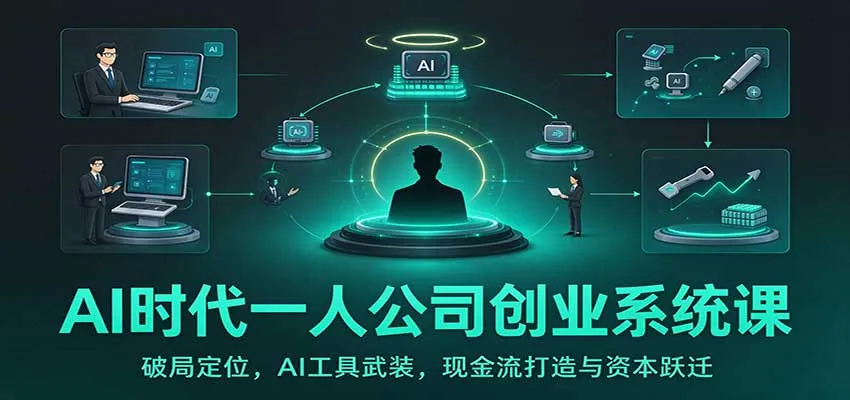 AI时代一人公司创业系统课：破局定位，AI工具武装，现金流打造与资本跃迁-小优资源网