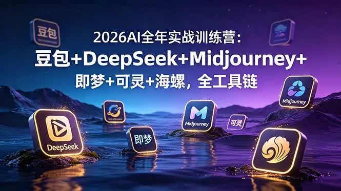 （19038期）2026AI全年实战训练营：豆包+DeepSeek+Midjourney+即梦+可灵+海螺，全工具链-小优资源网