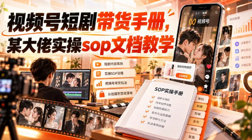 视频号短剧带货手册,某大佬实操sop文档教学-小优资源网