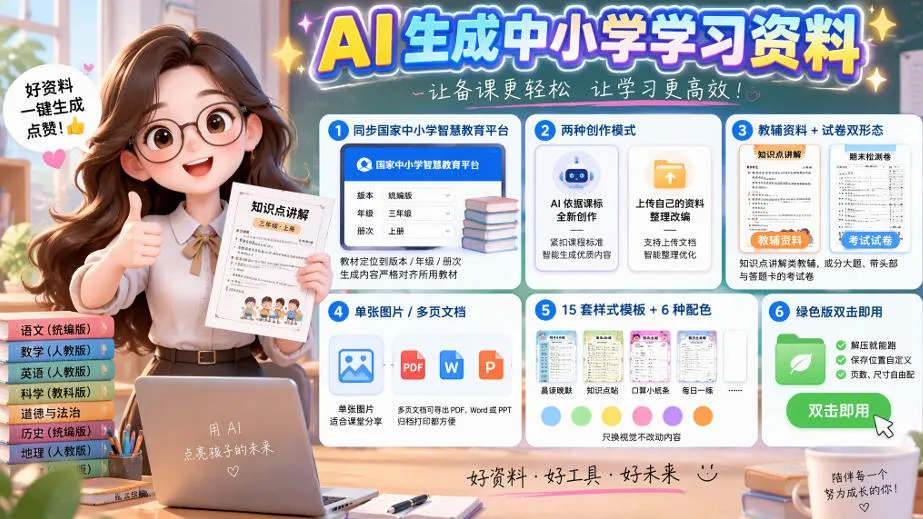 孩子的教辅别再乱买了:同步国家中小学智慧平台,AI一键生成图文教辅和试卷-小优资源网