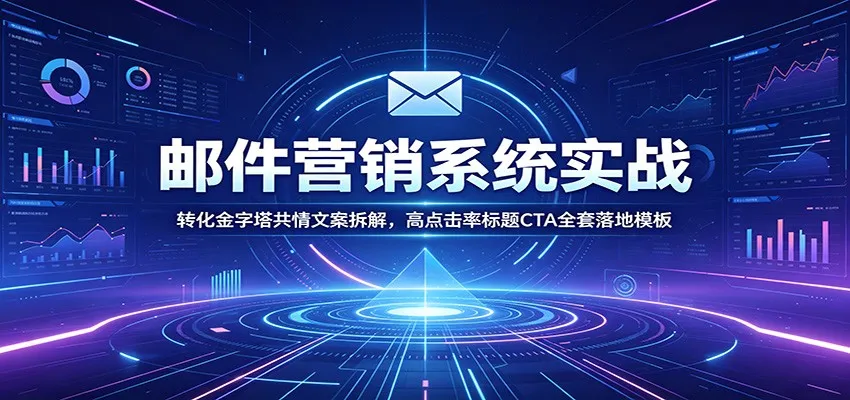 邮件营销系统实战：转化金字塔共情文案拆解，高点击率标题CTA全套落地模板-小优资源网