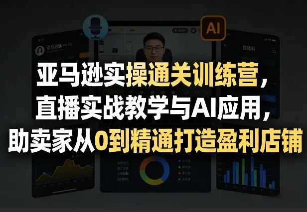 亚马逊实操通关训练营，直播实战教学与AI应用，助卖家从0到精通打造盈利店铺（更新9月30日）-小优资源网