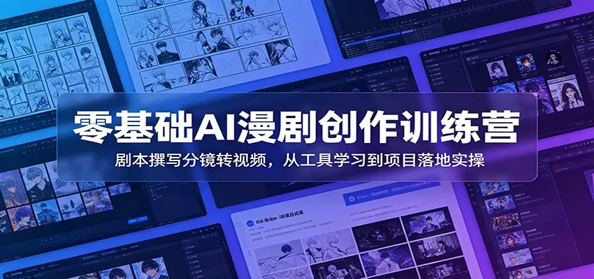 零基础AI漫剧创作训练营：剧本撰写分镜转视频，从工具学习到项目落地实操-小优资源网
