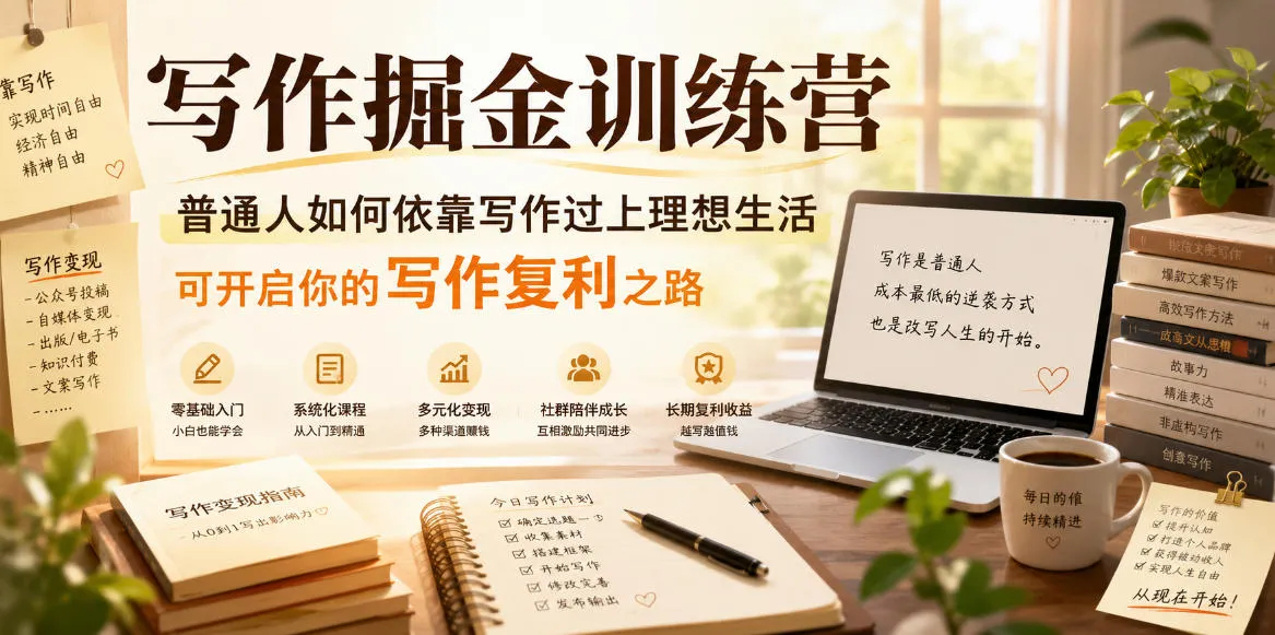 写作掘金训练营,普通人如何依靠写作过上理想生活,可开启你的写作复利之路(更新6月) 写作掘金训练营,普通人如何依靠写作过上理想生活,可开启你的写作复利之路(更新6月)