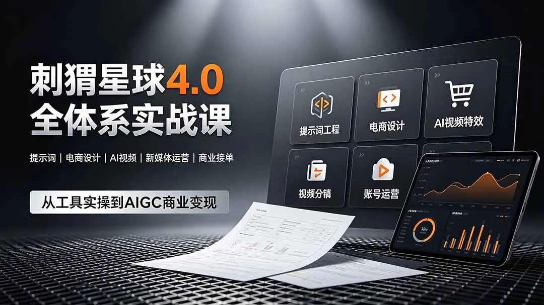 (19224期)刺猬星球4.0全体系实战课,覆盖提示词工程、电商设计、AI视频特效与新媒体运营,一站式掌握AIGC商业核心技能-小优资源网