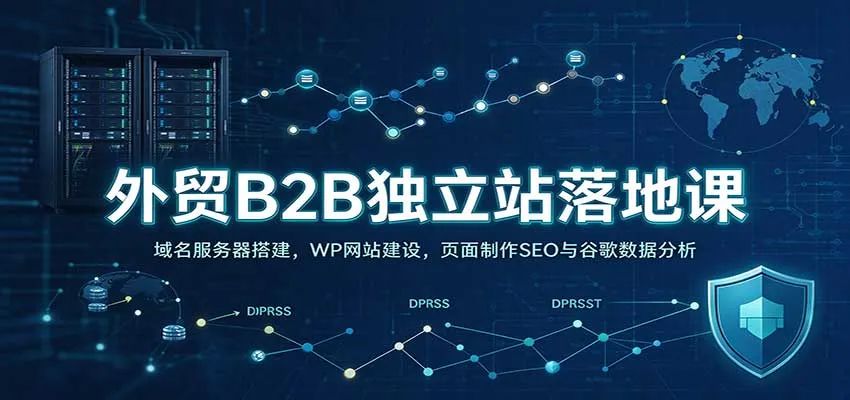 外贸B2B独立站落地课:域名服务器搭建,WP网站建设,页面制作SEO与谷歌数据分析-小优资源网