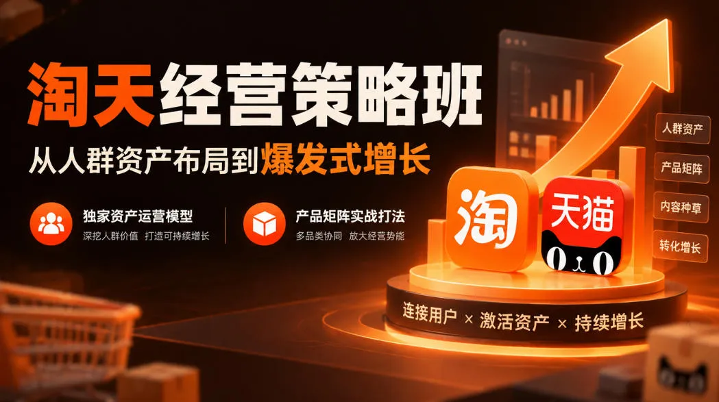 淘天经营策略班,从人群资产布局到爆发式增长,独家资产运营模型,产品矩阵实战打法(更新1019)-小优资源网