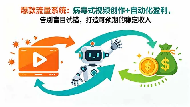 爆款流量系统:病毒式视频创作+自动化盈利,告别盲目试错,打造可预期的稳定收入-小优资源网