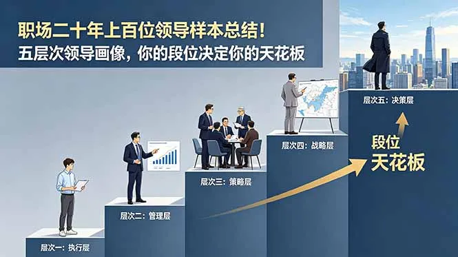 付费文章：职场二十年上百位领导样本总结！五层次领导画像，你的段位决定你的天花板-小优资源网