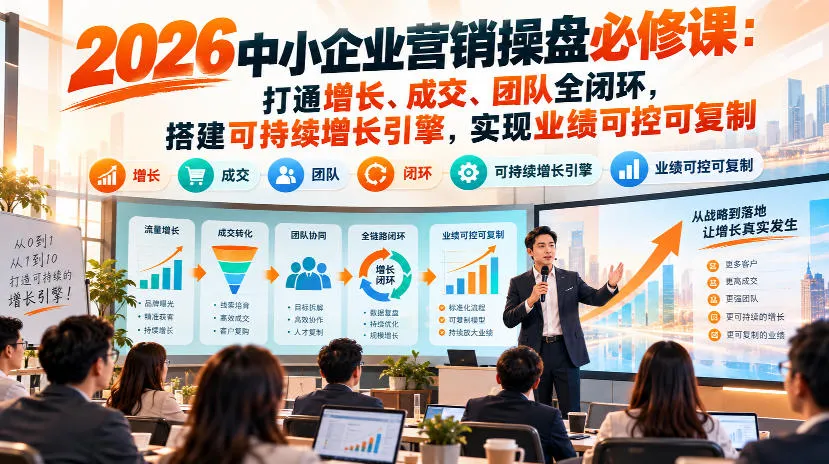 2026中小企业营销操盘必修课:打通增长、成交、团队全闭环,搭建可持续增长引擎,实现业绩可控可复制-小优资源网