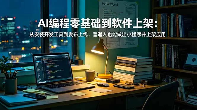 AI编程零基础到软件上架：从安装开发工具到发布上线，普通人也能做出小程序并上架应用商店-小优资源网