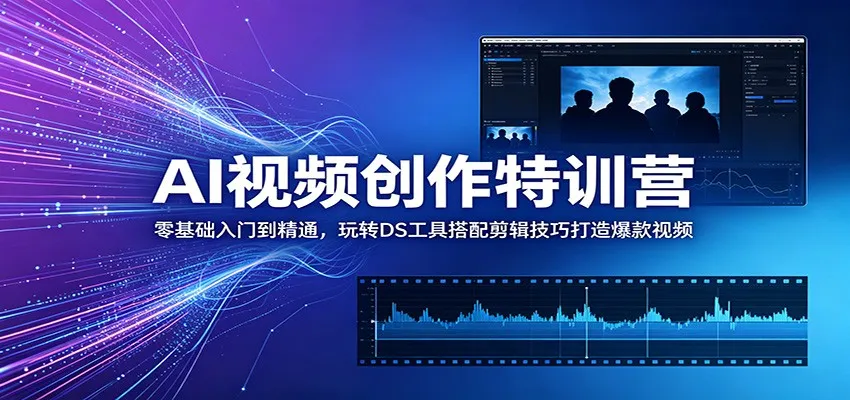 AI视频创作特训营:零基础入门到精通,玩转DS工具搭配剪辑技巧打造爆款视频-小优资源网