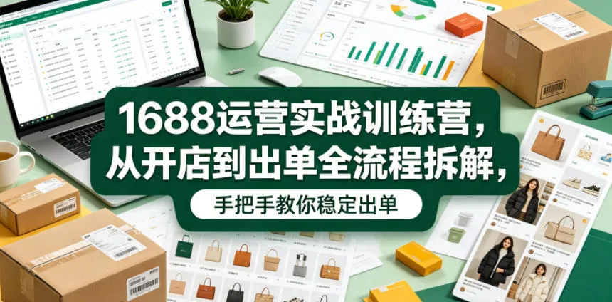 1688运营实战训练营，从开店到出单全流程拆解，手把手教你稳定出单（更新0620）-小优资源网
