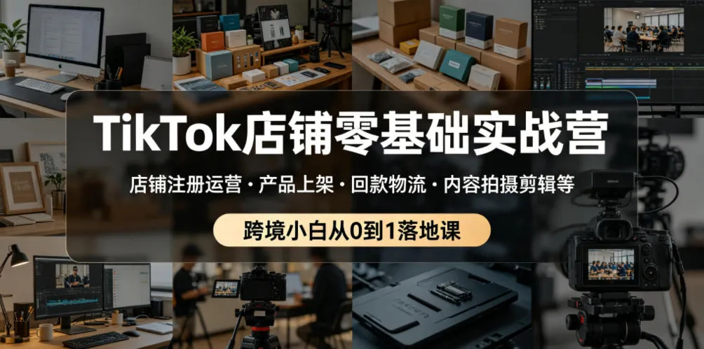 TikTok店铺零基础实战营,店铺注册运营・产品上架・回款物流・内容拍摄剪辑等 ,跨境小白从0到1落地课 TikTok店铺零基础实战营,店铺注册运营・产品上架・回款物流・内容拍摄剪辑等 ,跨境小白从0到1落地课
