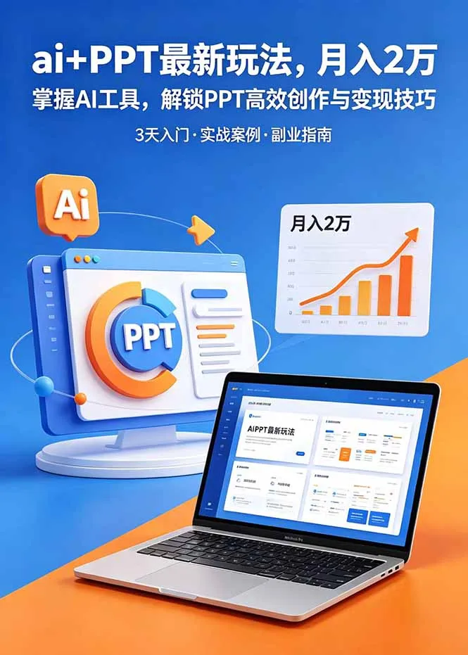 ai+PPT最新玩法,月入2万掌握AI工具,解锁PPT高效创作与变现技巧3天入门,实战案例·副业指南-小优资源网