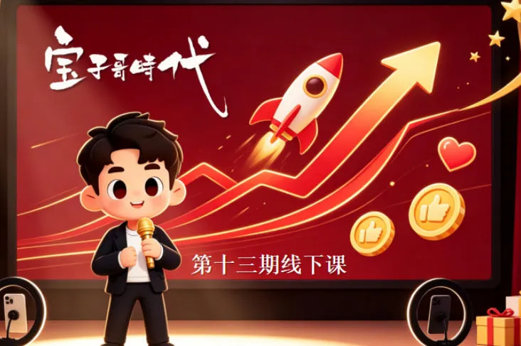 宝子哥抖音直播第13期VIP线下课9月5-6日,26年最值得看的直播课程,快速突破直播间流量瓶颈,打造高效起号闭环(20小时完整版)-小优资源网