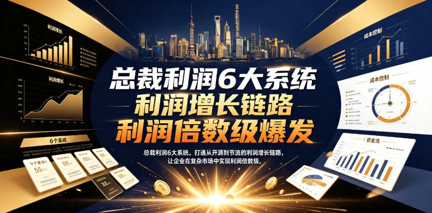 总裁利润6大系统，打通从开源到节流的利润增长链路，让企业在复杂市场中实现利润倍数级爆发-小优资源网