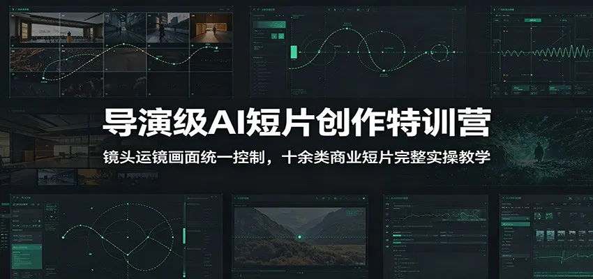 导演级AI短片创作特训营：镜头运镜画面统一控制，十余类商业短片完整实操教学（更新）-小优资源网