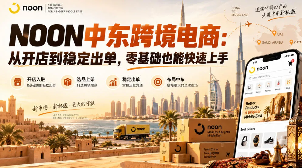 NOON中东跨境电商:从开店到稳定出单,零基础也能快速上手(更新2026)-小优资源网