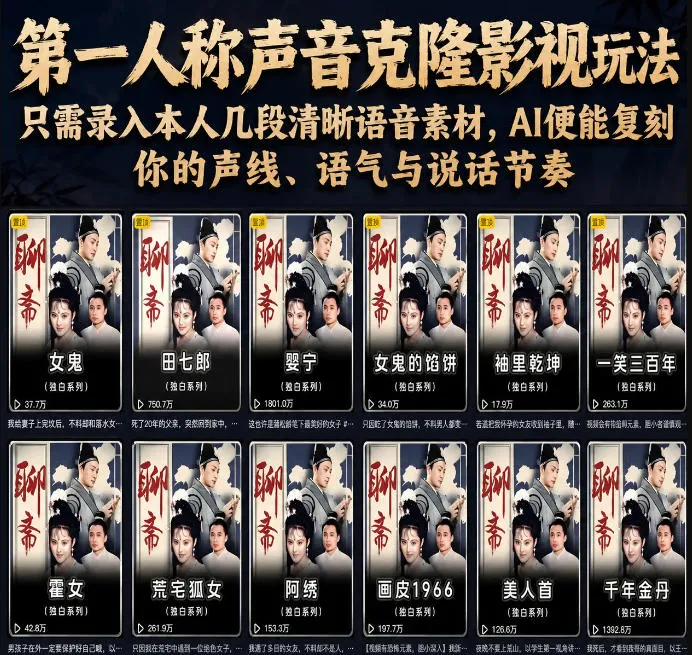 第一人称声音克隆影视玩法,只需录入本人几段清晰语音素材,AI便能复刻你的声线、语气与说话节奏-小优资源网