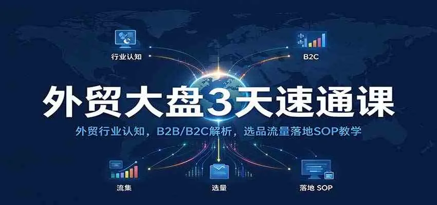外贸大盘3天速通课:外贸行业认知,B2B/B2C解析,选品流量落地SOP教学 外贸大盘3天速通课:外贸行业认知,B2B/B2C解析,选品流量落地SOP教学