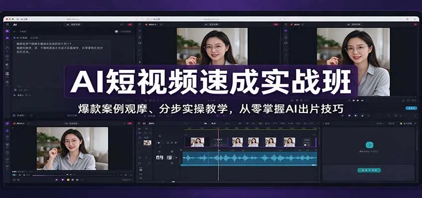 AI短视频速成实战班：爆款案例观摩、分步实操教学，从零掌握AI出片技巧-小优资源网