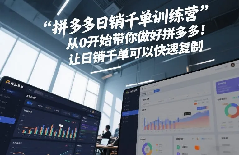 拼多多日销千单训练营，从0开始带你做好拼多多，让日销千单可以快速复制(更新26年6月)-小优资源网