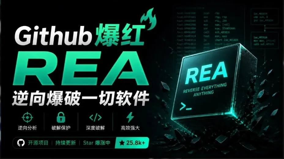 现在最火的开源项目!GitHub星标超过20W的逆向项目REA,让一切软件自动开源,自动克隆软件-小优资源网