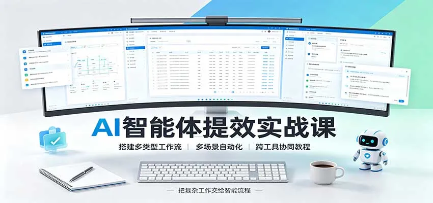 AI智能体提效实战课：搭建多类型工作流，多场景自动化，跨工具协同教程-小优资源网
