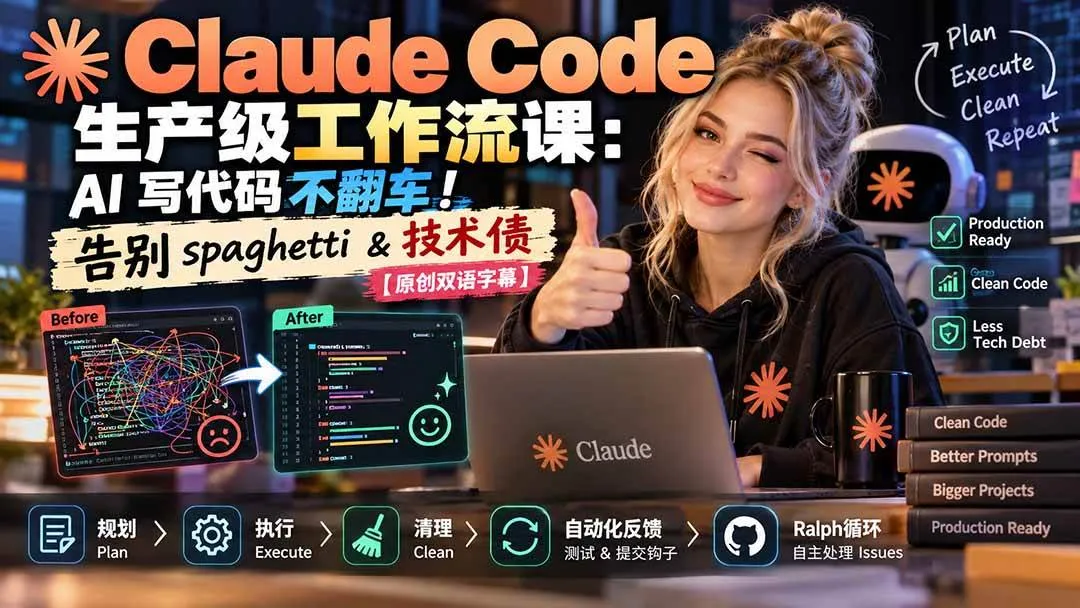 (20739期)Claude Code 生产级工作流课:AI 写代码不翻车!告别 spaghetti & 技术债【原创双语字幕】-小优资源网