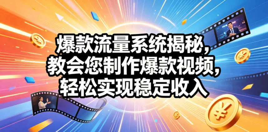 爆款流量系统揭秘,教会您制作爆款视频,轻松实现稳定收入【原创双语字幕】-小优资源网