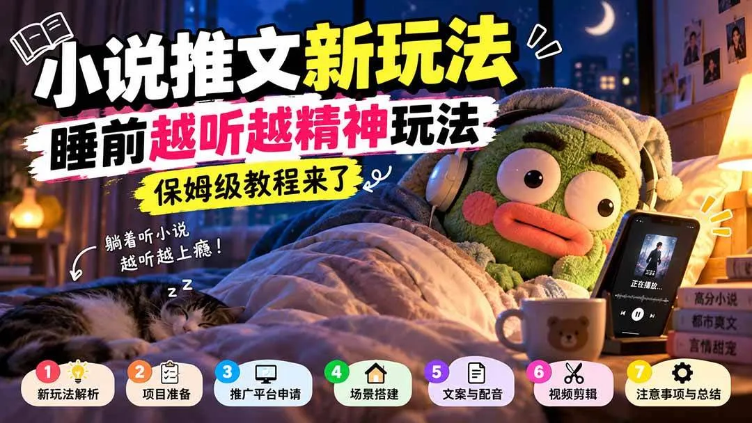 （20947期）小说推文新玩法，睡前越听越精神玩法，保姆级教程来了-小优资源网