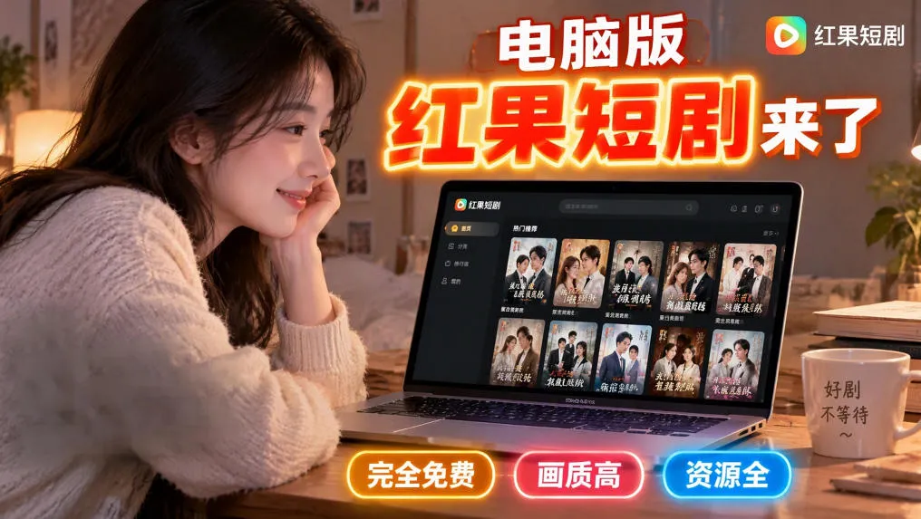 手机看短剧费眼？电脑版红果短剧来了，完全免费、画质高、资源全-小优资源网