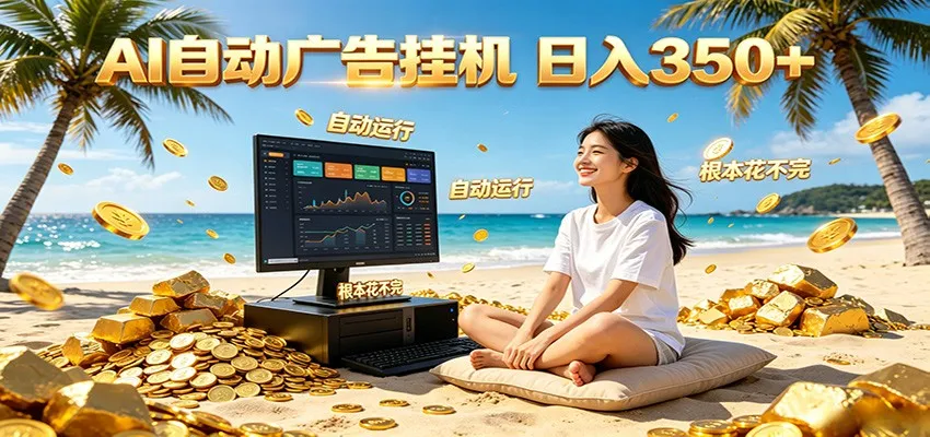 AI自动广告挂机 日入350+ 真正做到躺赚式变现,根本花不完!-小优资源网