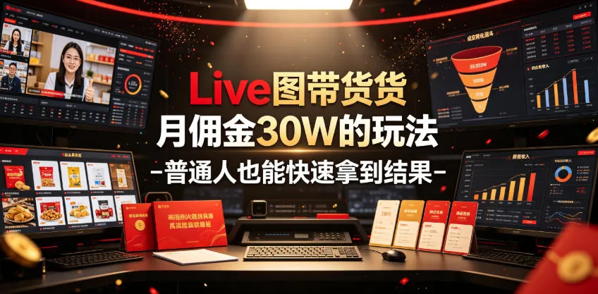 Live图带货月佣金30W的玩法-普通人也能快速拿到结果-小优资源网