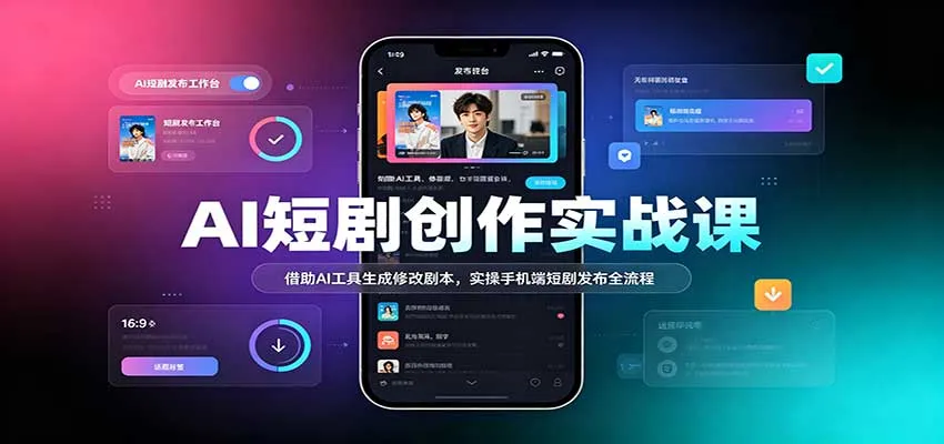 AI短剧创作实战课:借助AI工具生成修改剧本,实操手机端短剧发布全流程 AI短剧创作实战课:借助AI工具生成修改剧本,实操手机端短剧发布全流程