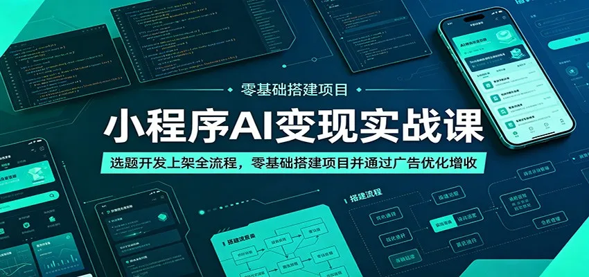 小程序AI变现实战课:选题开发上架全流程,零基础搭建项目并通过广告优化增收-小优资源网
