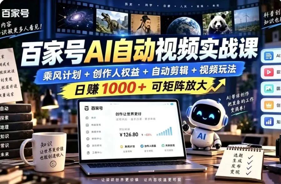 百家号自动矩阵玩法,长期可以做的项目,日入1k+,真正的睡后收入 百家号自动矩阵玩法,长期可以做的项目,日入1k+,真正的睡后收入