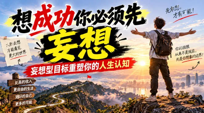 付费文章：想成功你必须先妄想，妄想型目标重塑你的人生认知-小优资源网