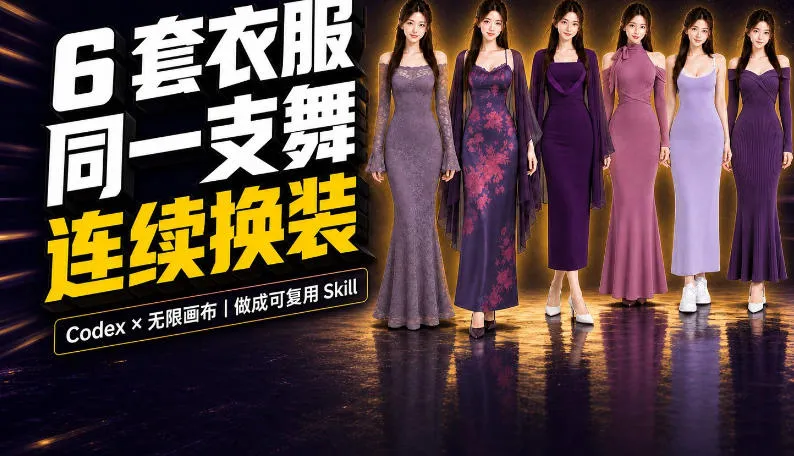 同一支舞,6套衣服按顺序切换:我把服装换装视频做成了一个Skill-小优资源网
