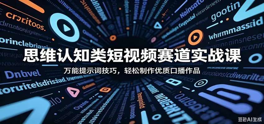 思维认知类短视频赛道实战课:万能提示词技巧,轻松制作优质口播作品-小优资源网