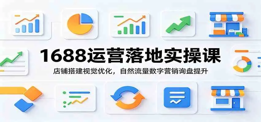1688运营落地实操课:店铺搭建视觉优化,自然流量数字营销询盘提升-小优资源网
