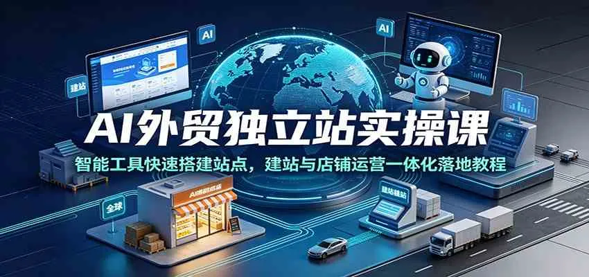 AI外贸独立站实操课:智能工具快速搭建站点,建站与店铺运营一体化落地教程-小优资源网