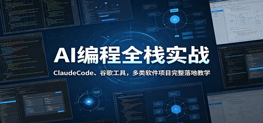 AI编程全栈实战:ClaudeCode、谷歌工具,多类软件项目完整落地教学-小优资源网