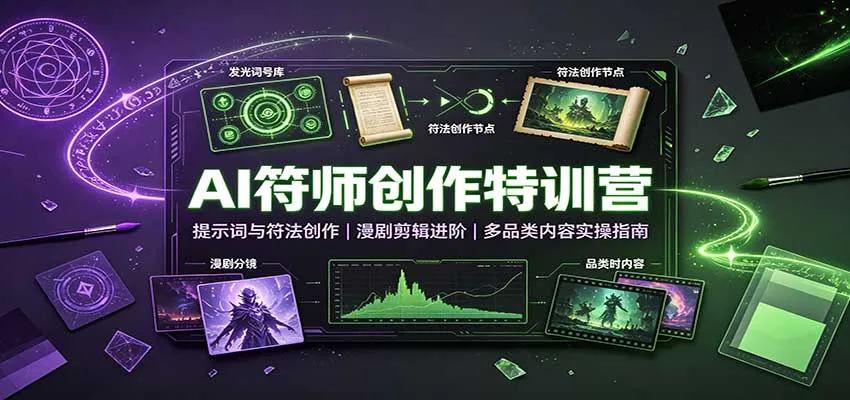 AI符师创作特训营：提示词与符法创作，漫剧剪辑进阶，多品类内容实操指南-小优资源网